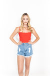 Knit Tank Top Bandeau Red