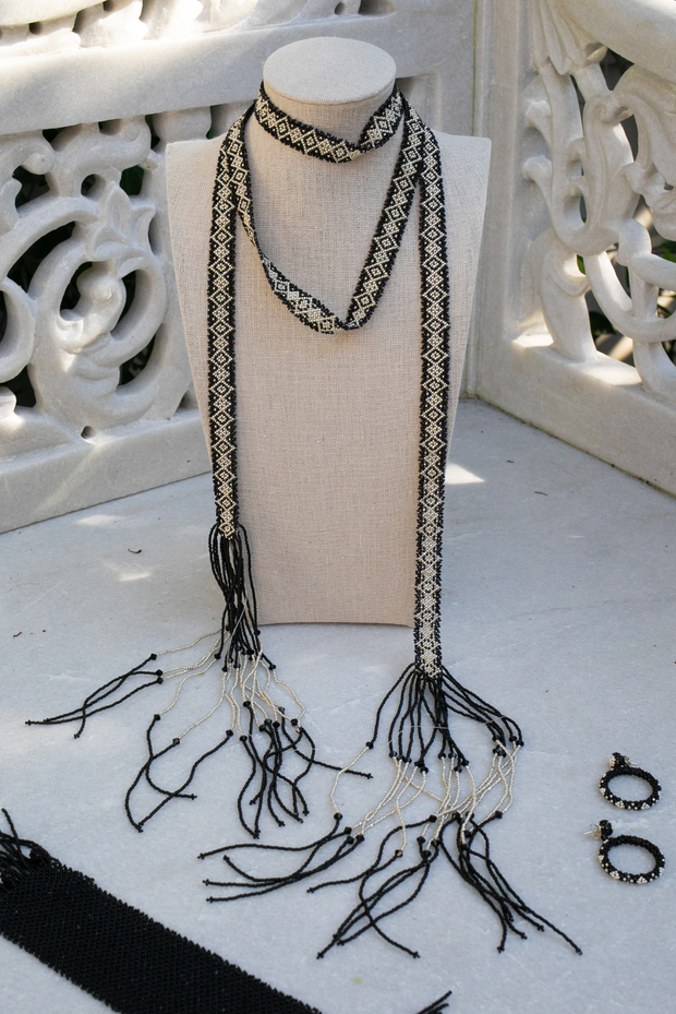 Cintilla Lineal Necklace - Black & Silver