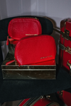Red Leather Makeup Bag Medium