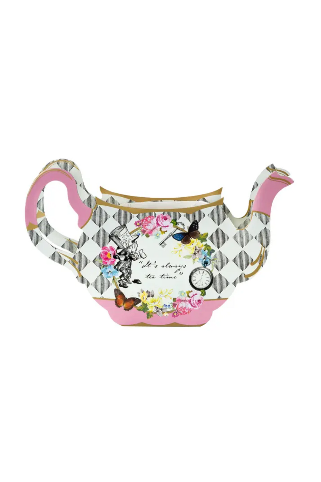 Alice in Wonderland Paper Teapot Flower Vase