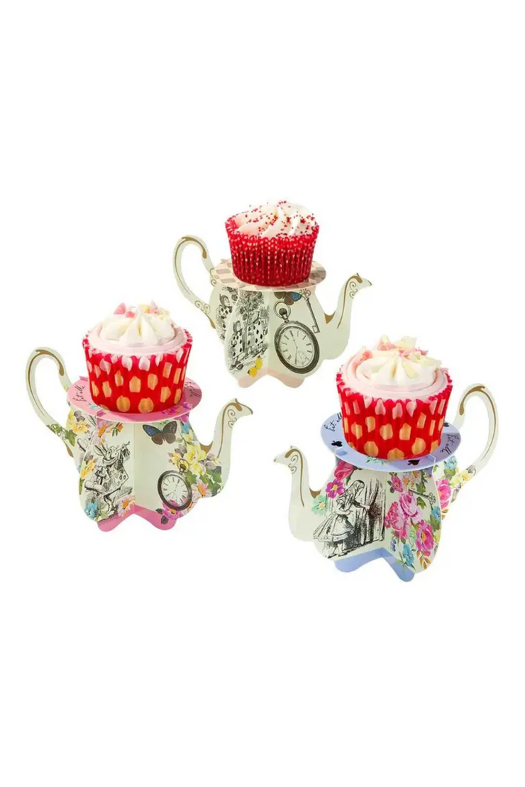 Alice in Wonderland Teapot Cupcake Stands - 6 Pack