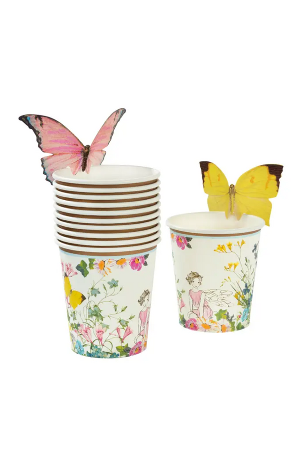 Fairy Cups With Butterfly Trim - 12 Pack