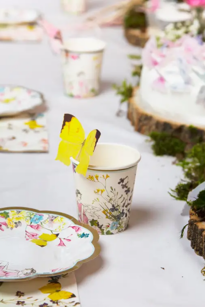 Fairy Cups With Butterfly Trim - 12 Pack