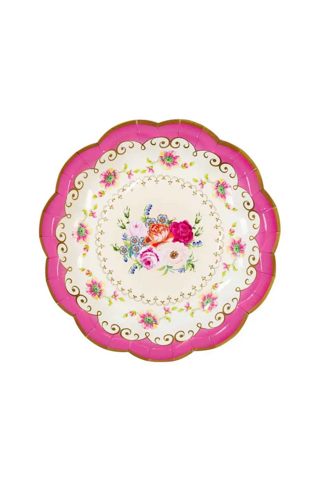 Vintage Floral Paper Plates - 12 Pack