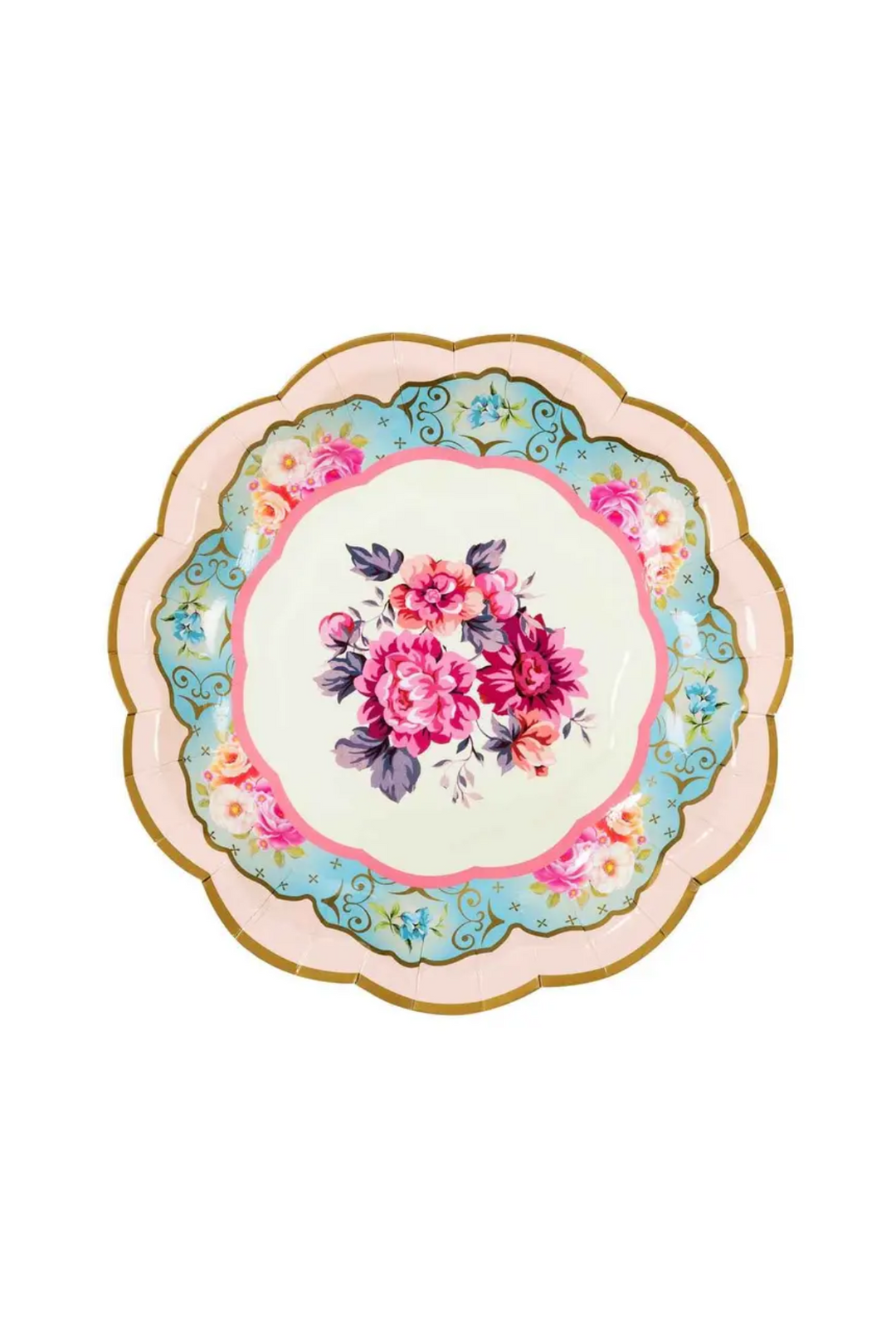 Vintage Floral Paper Plates - 12 Pack