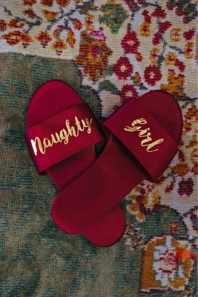 Burgundy Naughty Girl Slippers