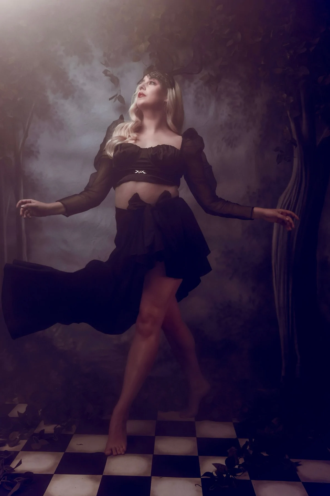 Puff Sleeve Bustier Top - Black