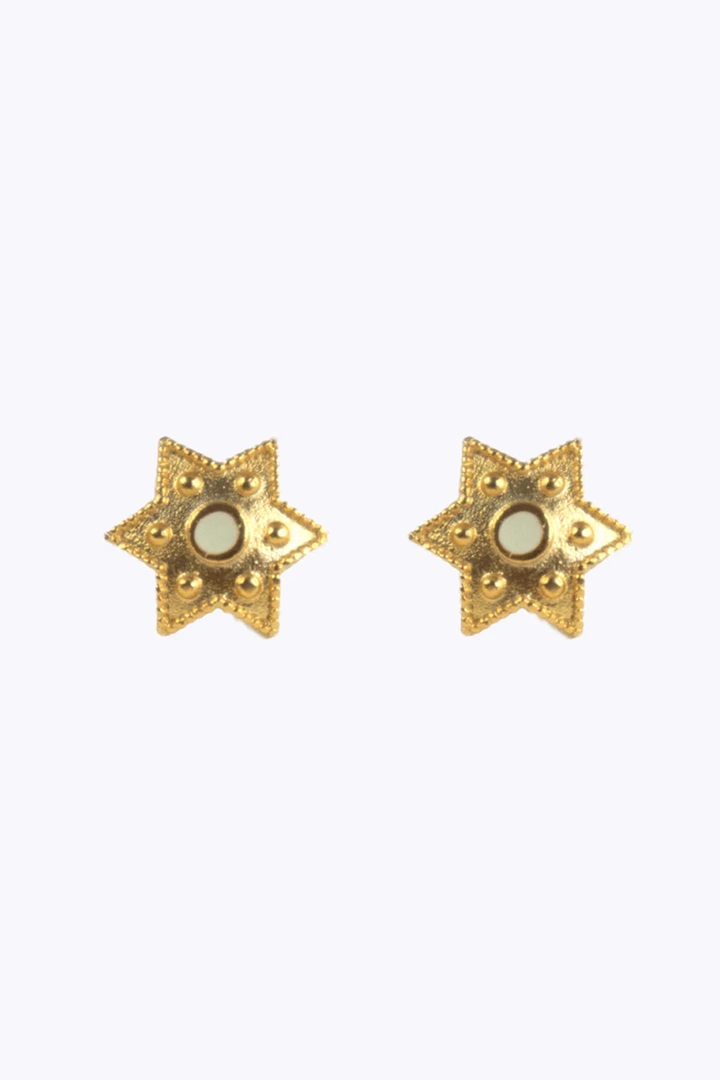 Beige Star Earrings