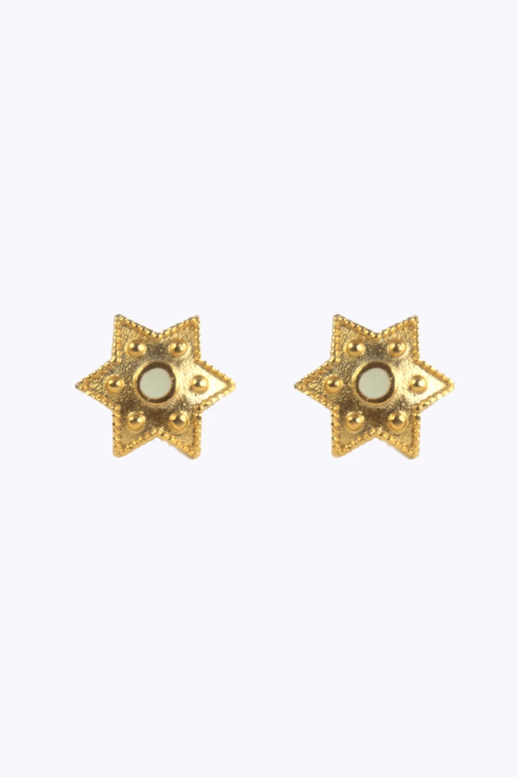 Beige Star Earrings