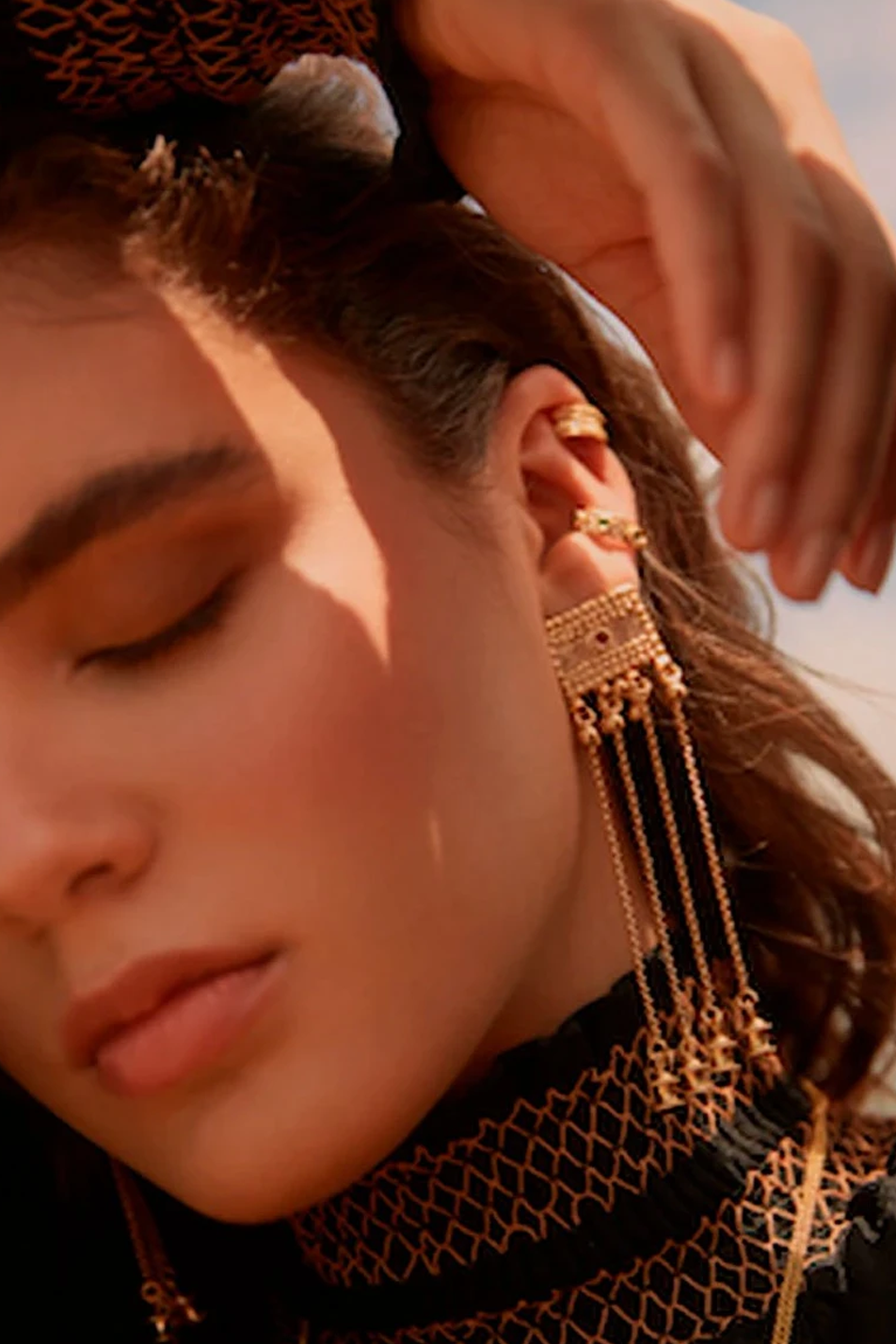 Terracotta and Gold Qumran Earrings