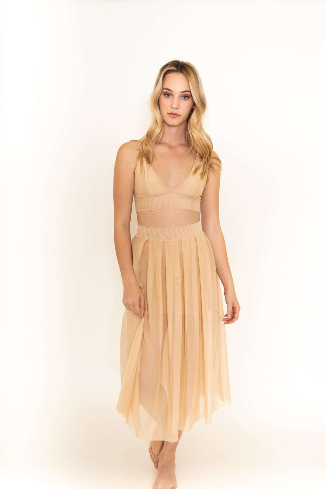 Mesh Skirt Nude