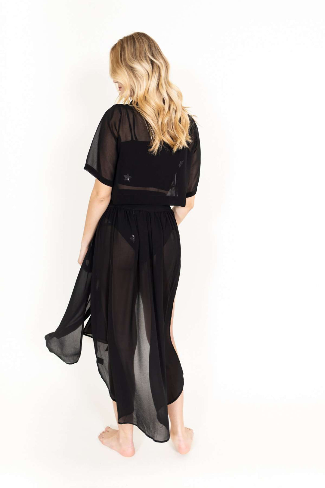 Star Mesh T-Shirt Black