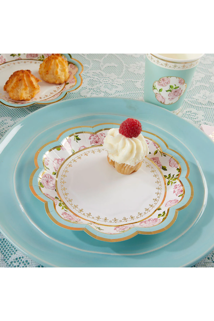 Tea Time Floral 7 inch Paper Plates