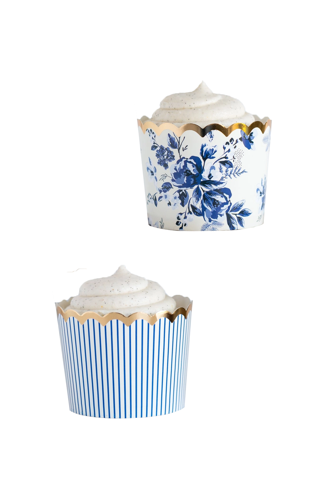 Navy Floral Food Cups (50 pcs)