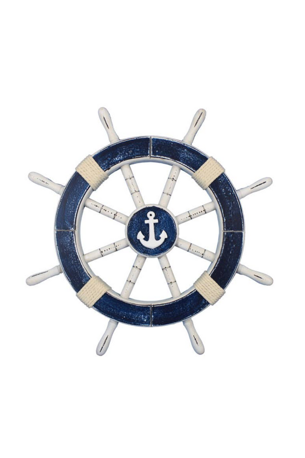 Blue Decorative Ship Wheel