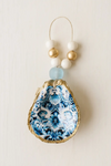 Decoupage Oyster Shell Ornament: Indigo Collection
