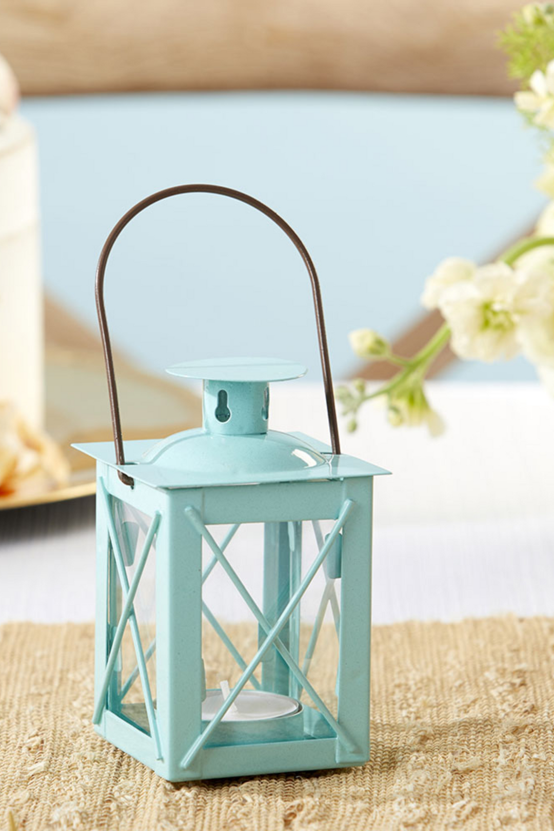 Blue Mini-Lantern Tea Light Holder