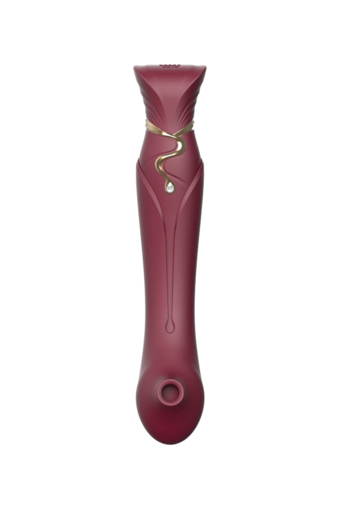 Queen Set G-spot PulseWave Vibrator with Suction Sleeve - Wine Red