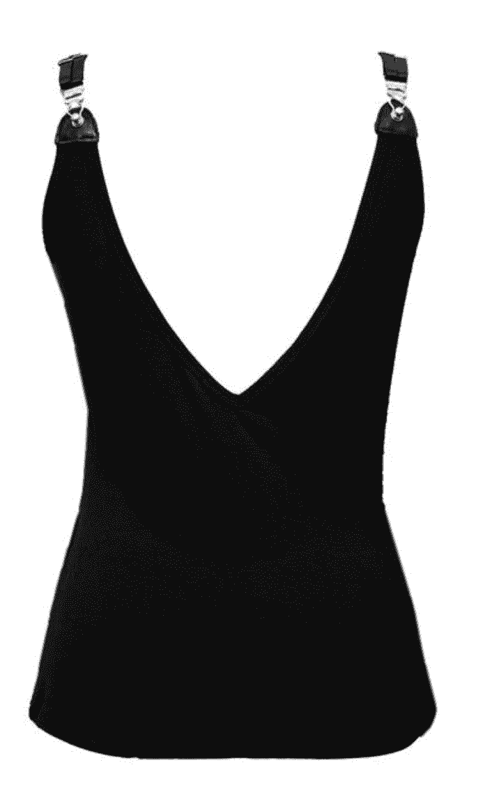 V Neck Garter Tank Black