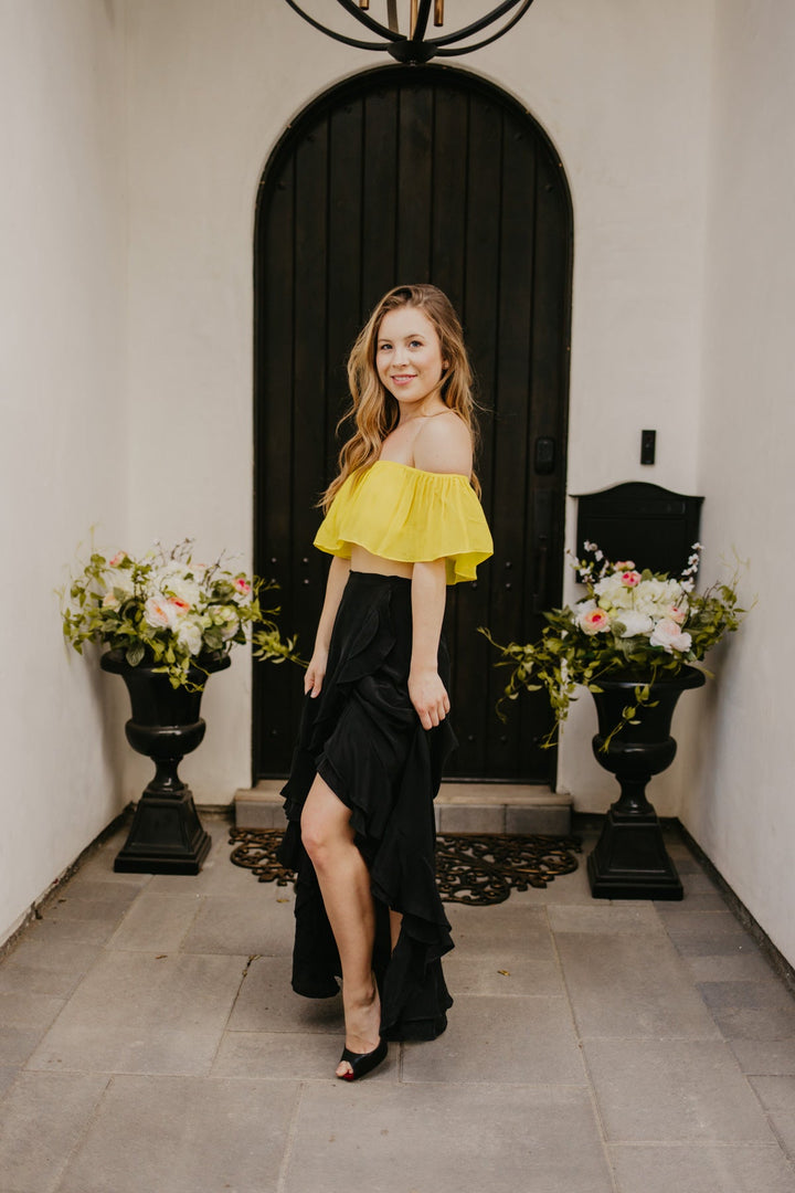Ruffle Crop Top Yellow
