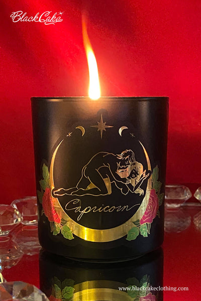Zodiac Massage Candle Capricorn, Light Sugar Rose Petal Fragrance