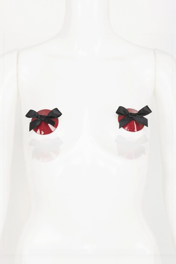 Black &amp; Red Bow Pasties