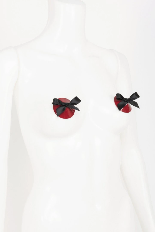 Black &amp; Red Bow Pasties