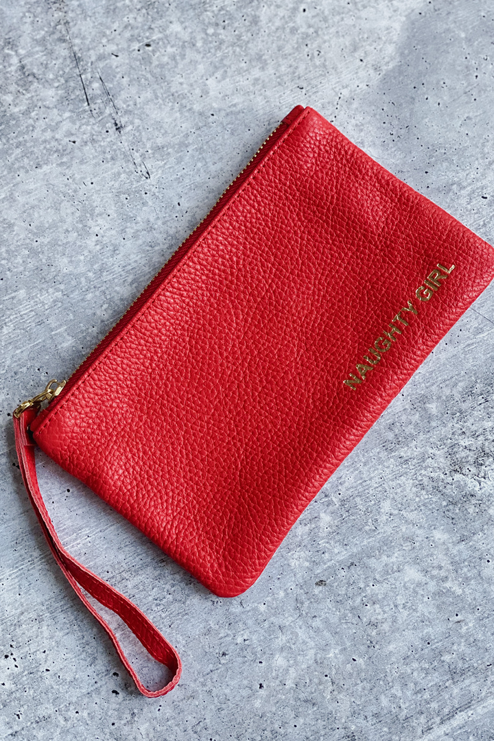 Red Leather Clutch