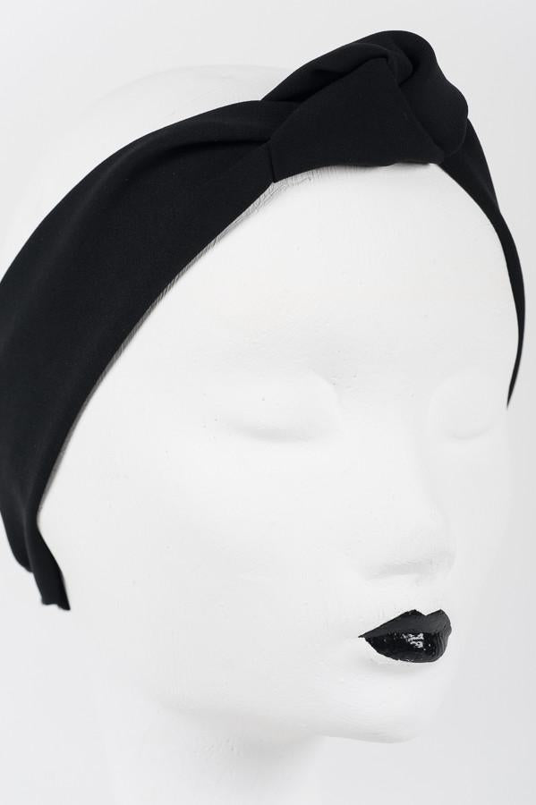 Black Satin Turban Headband