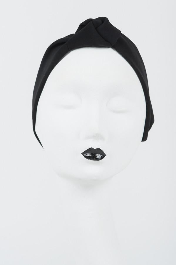 Black Satin Turban Headband