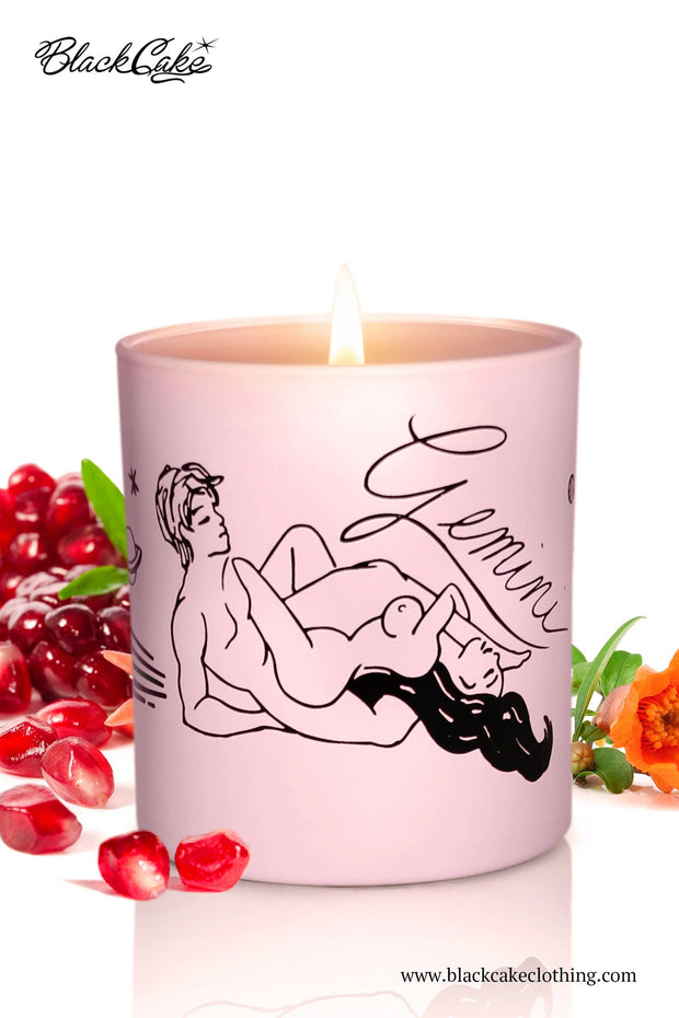 Zodiac Massage Candle Gemini, Pomegranate Fragrance