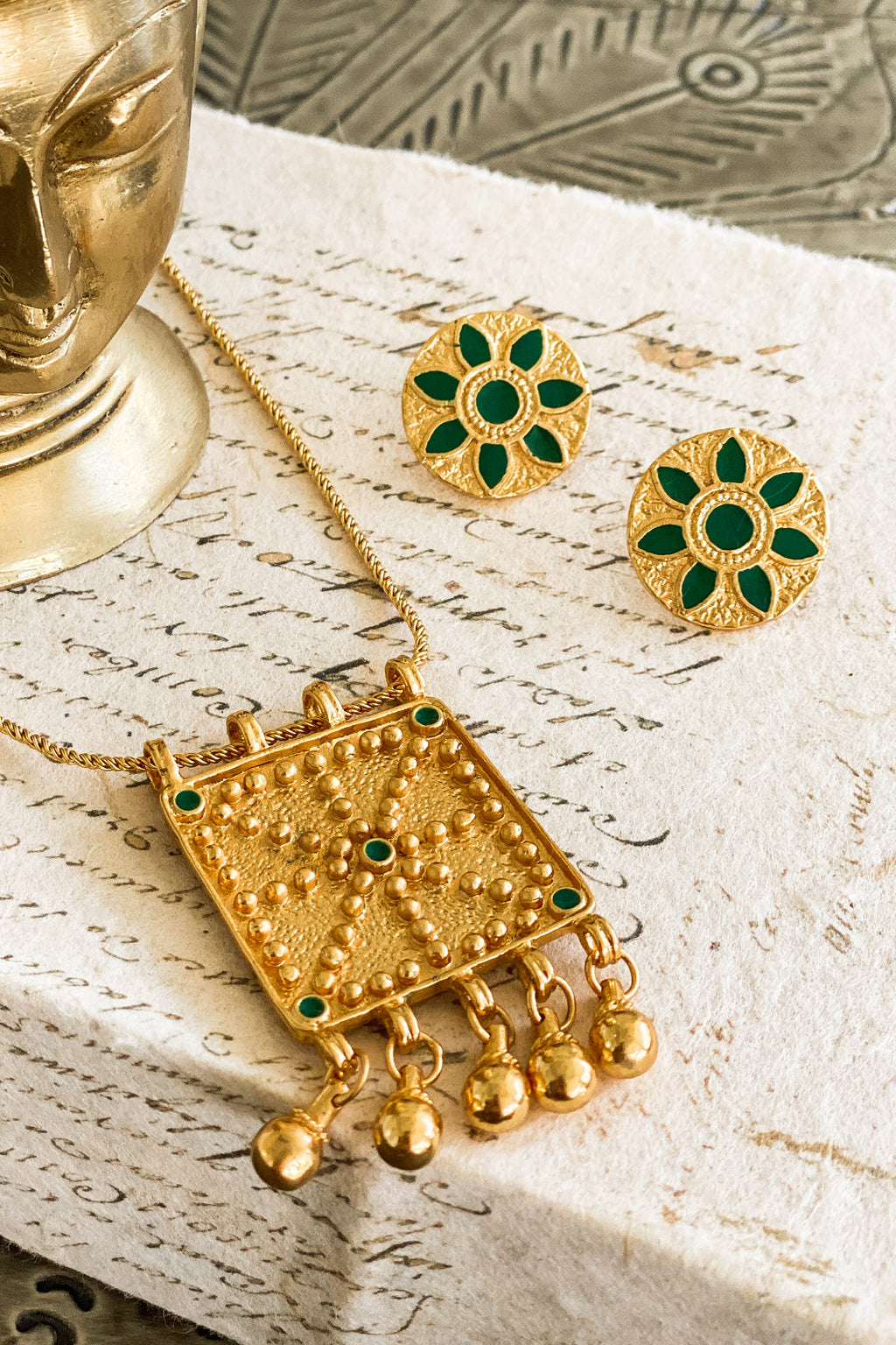 Harasi Necklace Dark Green
