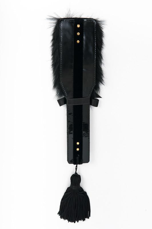 Black Leather & Fur Paddle