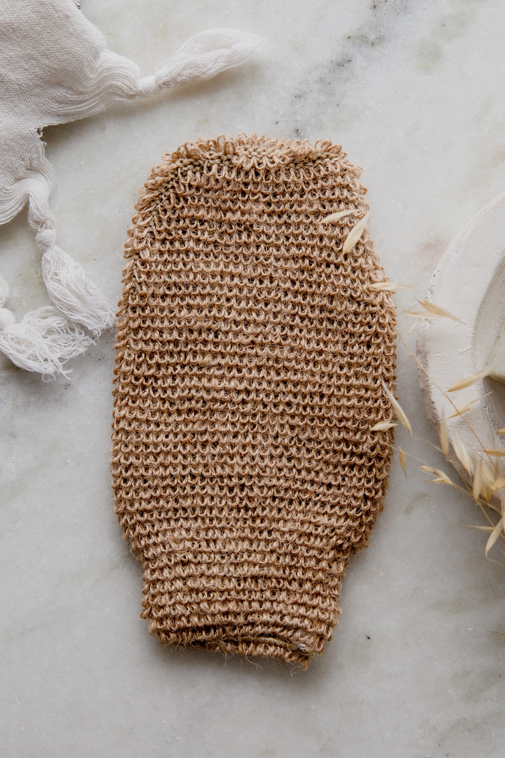 Jute Cleansing &amp; Exfoliating Shower Mitt