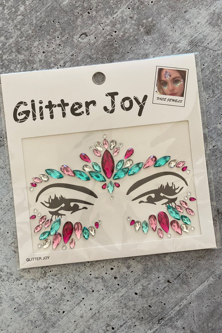 Aqua &amp; Pink Face Jewels
