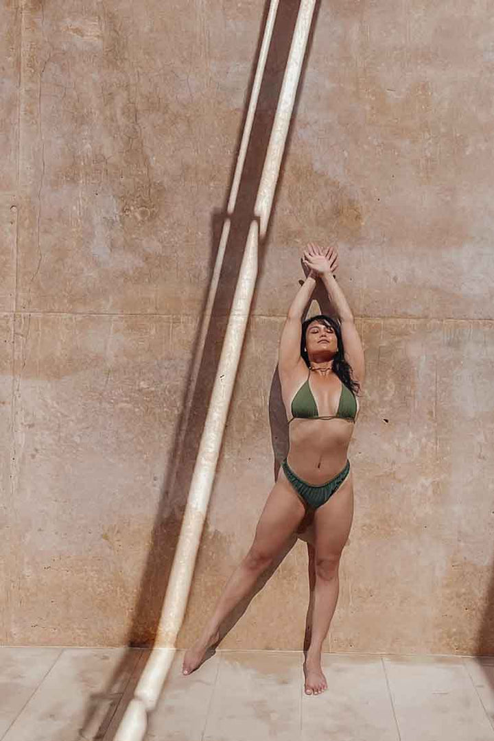 Reversible Ribbed Bikini Bottoms - Olive