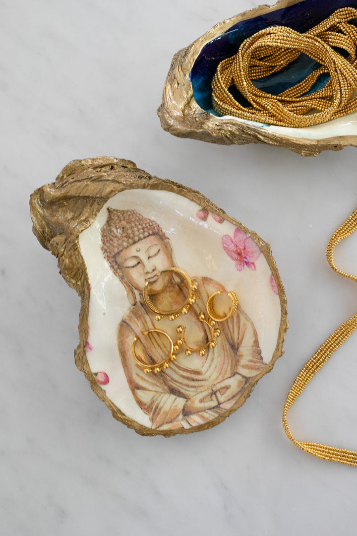 Serenity Decoupage Oyster Ring Dish