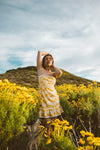 Yellow Floral Sequin Dress