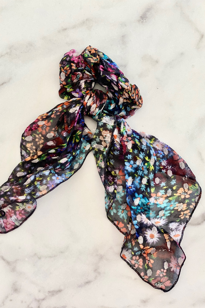 Floral Bow Scrunchie