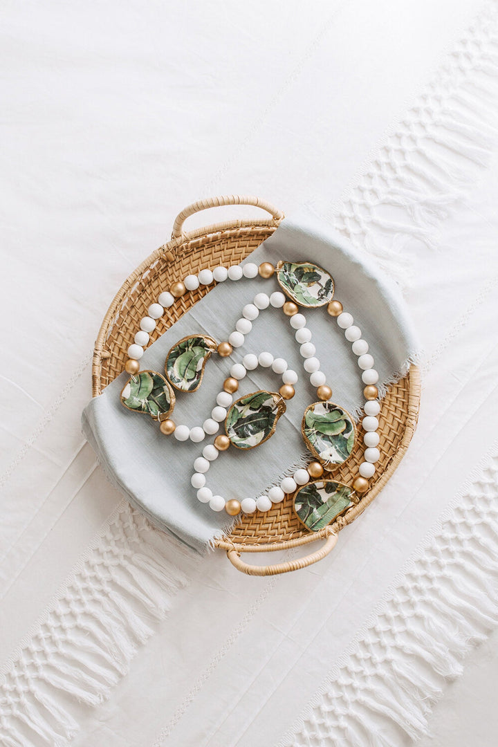 Banana Leaf Oyster Shell Garland