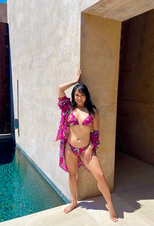 Paisley Bikini Top - Pink