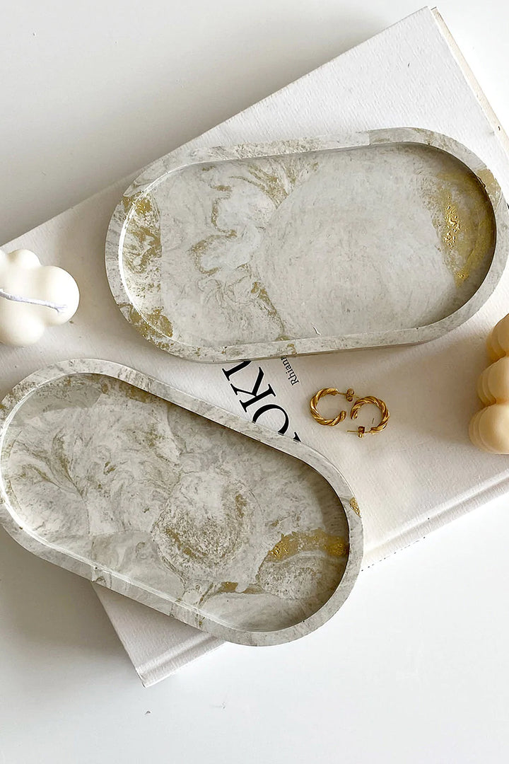 24k Gold and Marble Tray